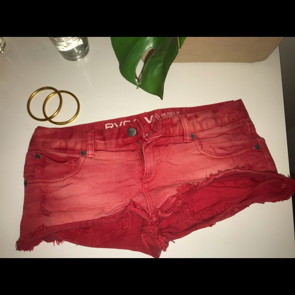 RVCA Red Jean Shorts